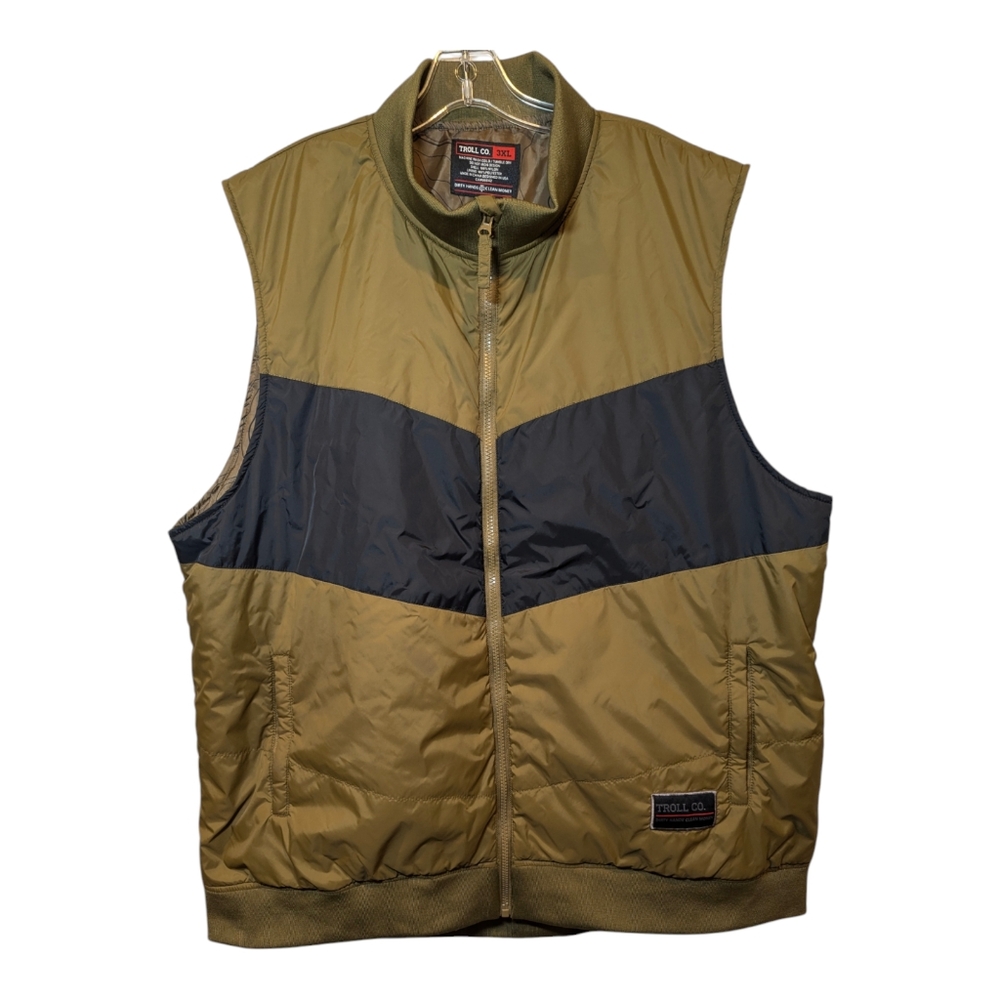 Troll Co. Brolin Military Green vest.  Men's size 3XL.  Dirty Hands, Clean Money